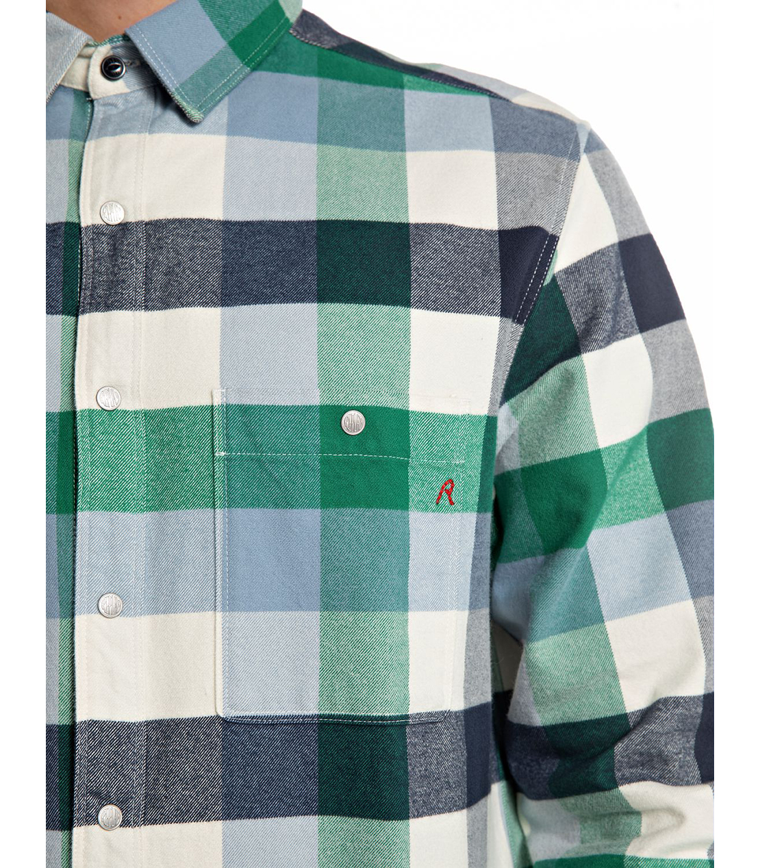 マルチカラーフランネルチェックシャツ 詳細画像 グリーン系 4